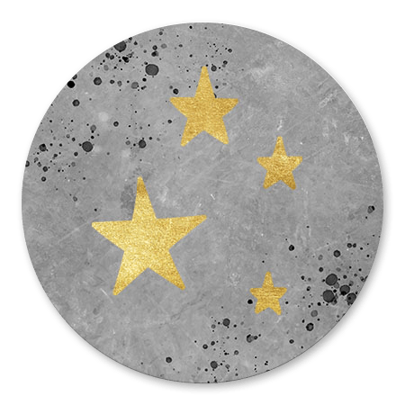 Beton met gouden sterren